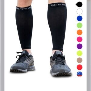 Brand new Run Forever Sports CALF COMPRESSION SLEEVES one (PAIR) size large